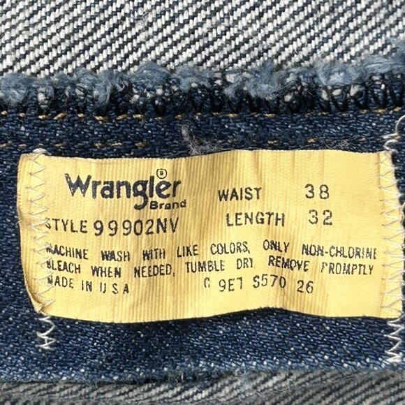Wrangler Jeans Mens 34x31.5 Denim Scoville Zip Made in USA Vintage Cowboy Cut - Picture 5 of 12